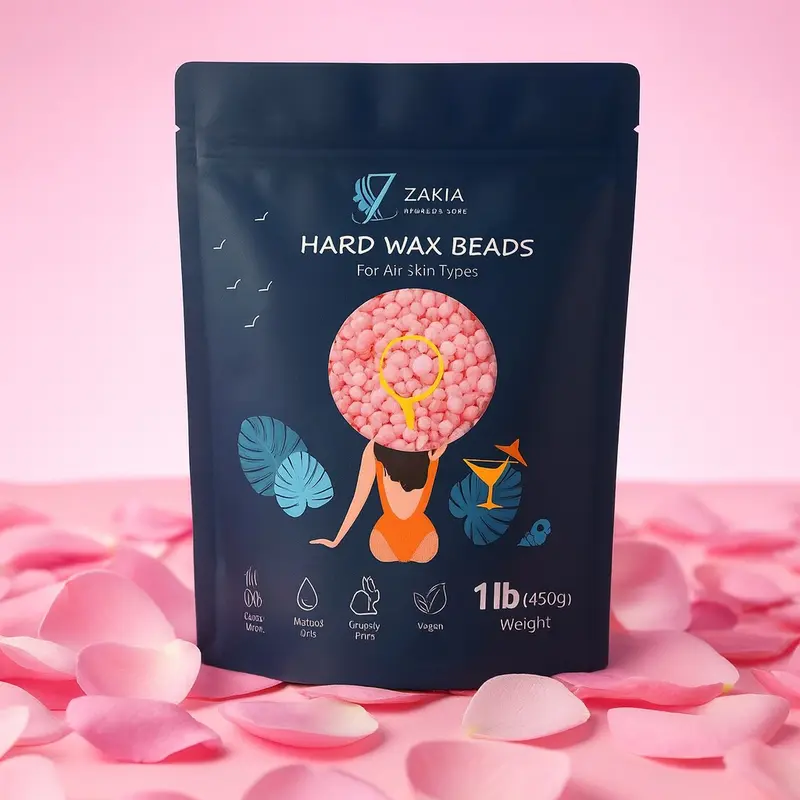 Zakia Beauty Ross Aroma Stripless Wax Beads, 1 LB Professional Gentle Lavender Cosmetic Cream for Sensitive Skin Hair Removal, Smooth Body Care for Legs & Bikini Zones