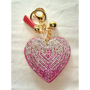 Bling Bag Charm Keychains - Hearts and Smiles