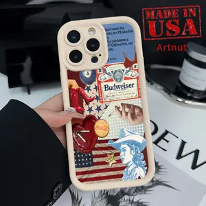 Case for iPhone 16 Pro Max 15 Plus 14 13 12 11 XS XR Budweiser Drop Protection Shockproof Soft Silicone smartphone Cover