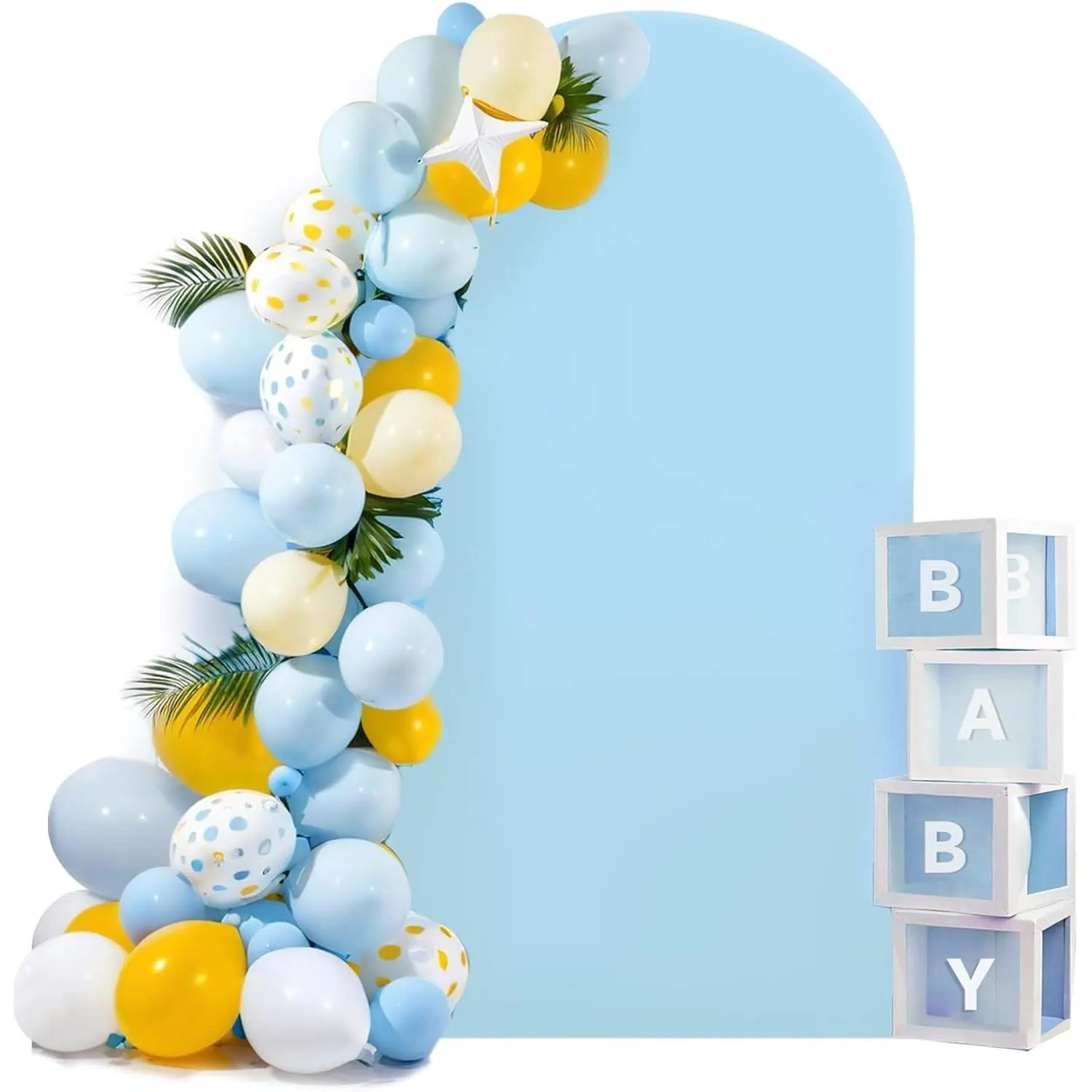 7.2 ft Blue Arch Backdrop Cover (No Arch Stand), Spandex Arch Covers Stretchy Backdrop for Balloon, Wedding, Birthday Party,  Shower, Banquet Arch Decoratio