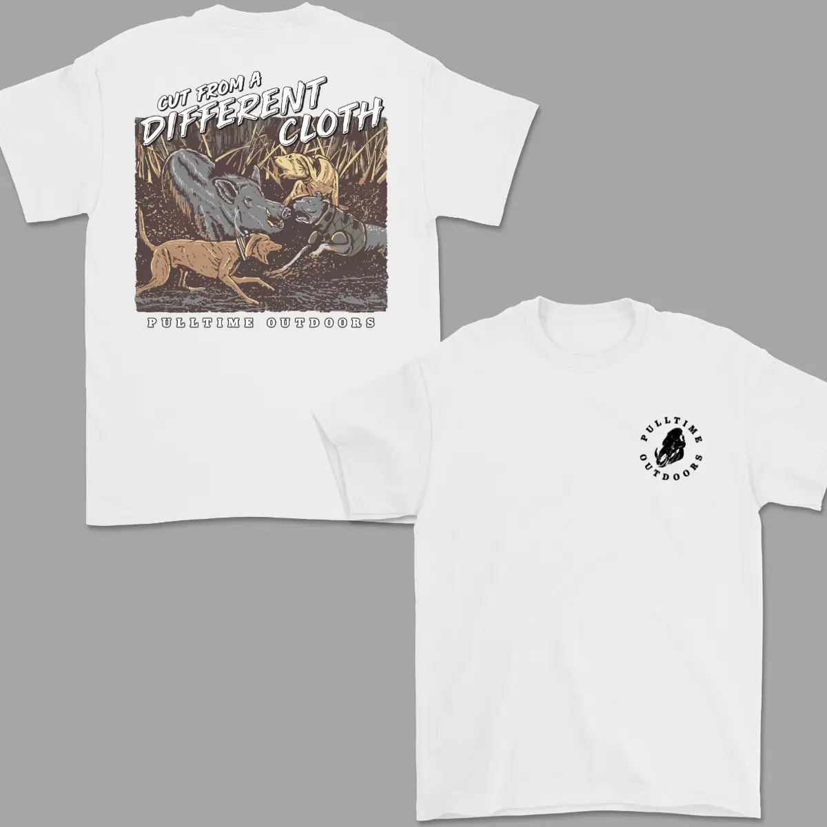 Hog Hunting T-Shirt – Cut From a Different Cloth Graphic Tee, Pulltime Outdoors Hunting Dog Shirt, Country Wildlife Hunter Gift Top