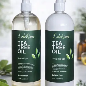 Tea Tree Oil Shampoo & Conditioner Set with Rosemary & Green Tea 1000ml Sulfate Free for All Hair Types