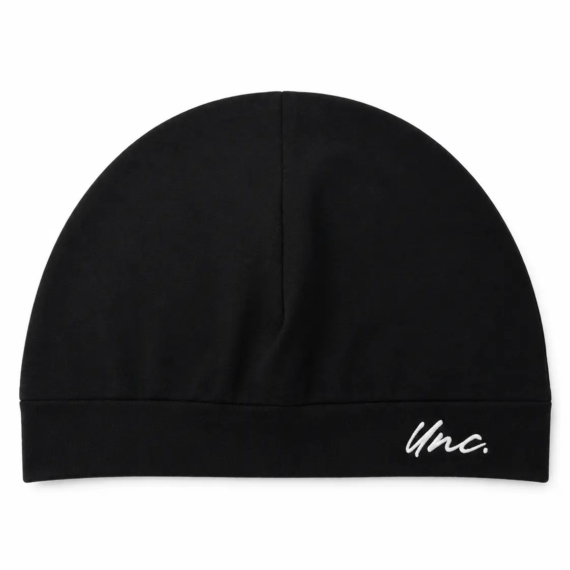 UNC. Embroidered Skull Cap Beanie, Lightweight Stretch Fitted Hat for Men and Women, Minimalist Streetwear Cap, Black or White