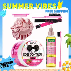 【SUMMER VIBES】Edge Control Wax Strong Hold Non-greasy Hair Styling Gel - Edge Wax Edge Control for Black Hair &Black Castor Oil Braid Bonnet  Haircare Nourishing