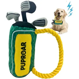 Golf Dog Toy, Funny Dog Birthday Gift with Rope, Cute Squeaky Puppy Toy