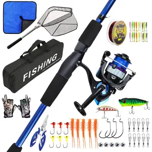 Sea Fishing Rod Set Long Cast Reel Fish Pole Bag Combination Sea Fishing Rod Newbie Kit, Complete Fishing Gear for Beginners, Fishing Equipment