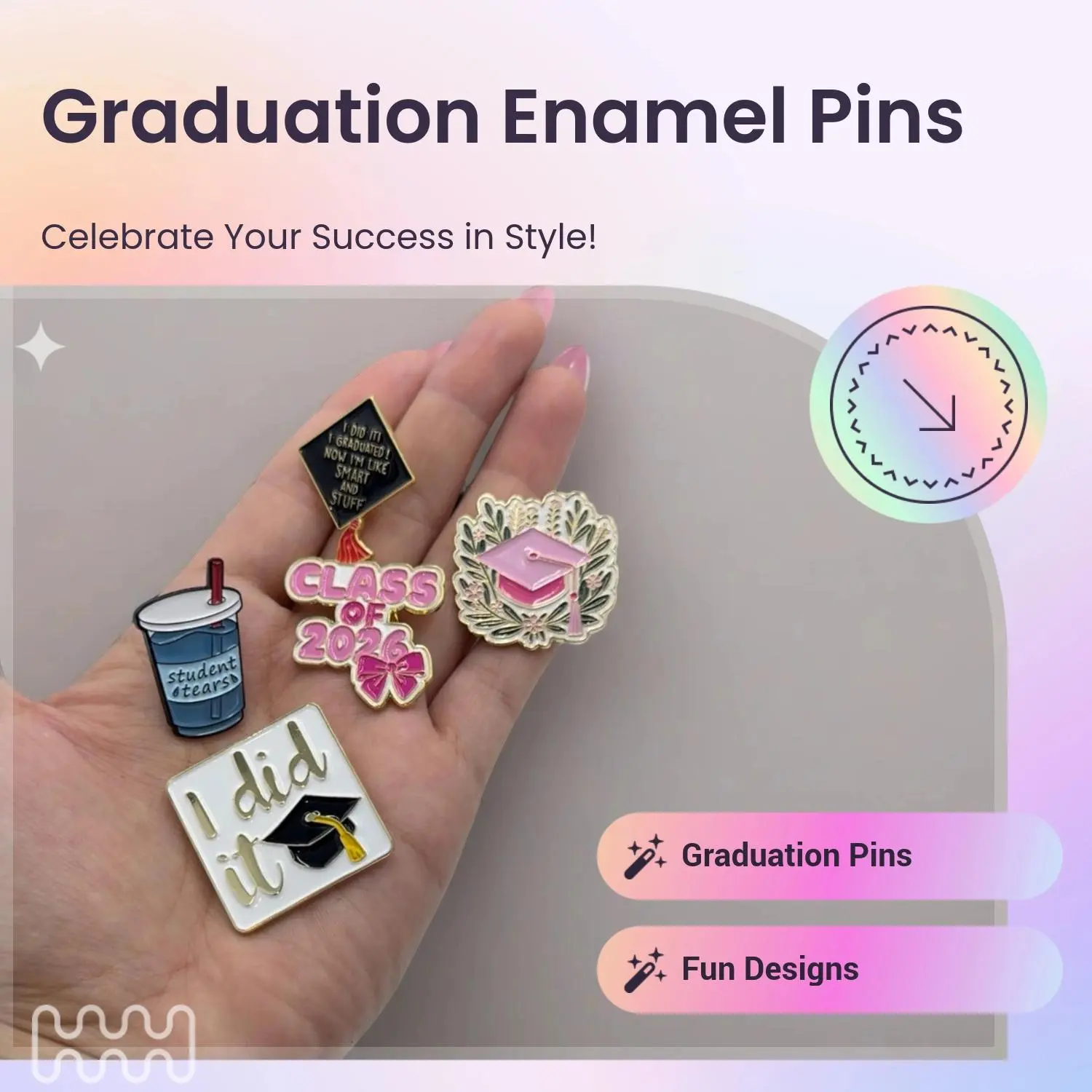 Must Have Graduation Enamel Pins Clip In Lapel Pins Durable Metal Pins