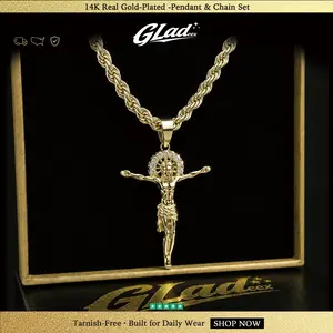 Gladeex 14K Gold Plated Rope Chain Necklace for Men, Classic Twisted Gold Chain, No Pendant, Tarnish Resistant Hip Hop Jewelry, 4mm/6mm/8mm, 22"/24"