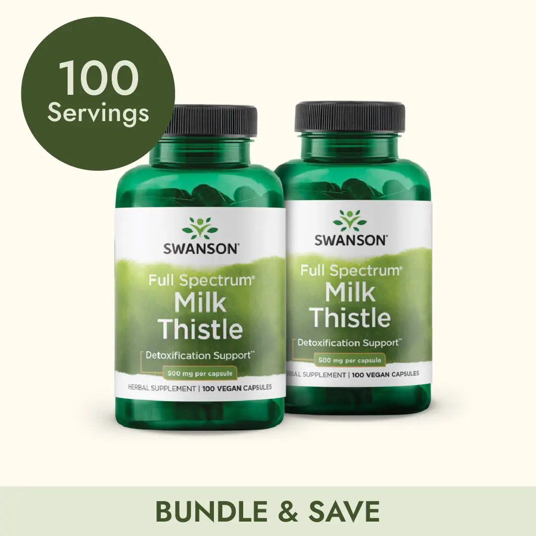 Swanson Full Spectrum Milk Thistle 500 mg 200 Vegan Capsules for Liver Health & Detoxification Support Natural Wellness Boost US Healthcare Dietary Supplement