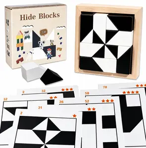 Puzzle Blocks for Kids Ages 3-12, Educational Brain Teaser Toy with Storage Tray & Challenge Cards, 3D Spatial Reasoning and Logic Puzzle Game, Montessori STEM Tabletop Learning Toy for Boys & Girls