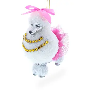 Poodle Glass Ornament
