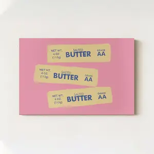Butter Kitchen Wall Art Print, Cute Funny Food Poster, Trendy Kitchen Decor Canvas, Gift for Cooking Lovers