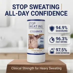 CELLOVER 24-Hour Clinical Antiperspirant Spray Black Opium Fast Drying Sweat Odor Protection for Daily Workouts with Niacinamide