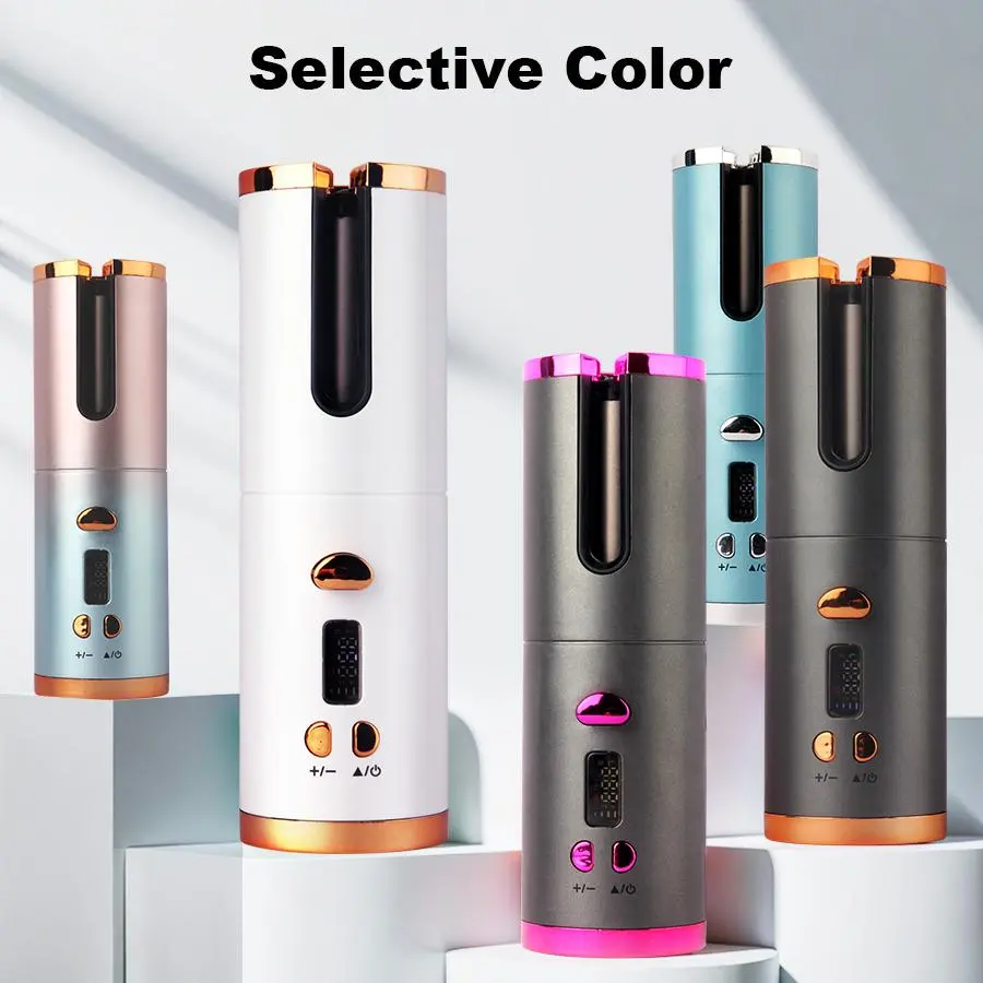 USB Rechargeable Automatic Hair Curler, 6 Heat Settings, Multifunctional Straightener & Wave Maker, Travel-Friendly Design