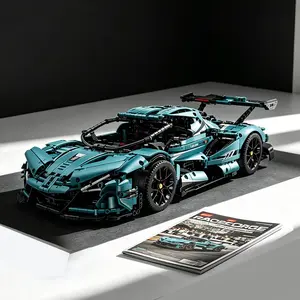 3200+pcs Ie Super Car Building Blocks, Cool 1:8 Mechanical Racing Model, High Difficulty Assembly for Adults, Large Home Decor Collection