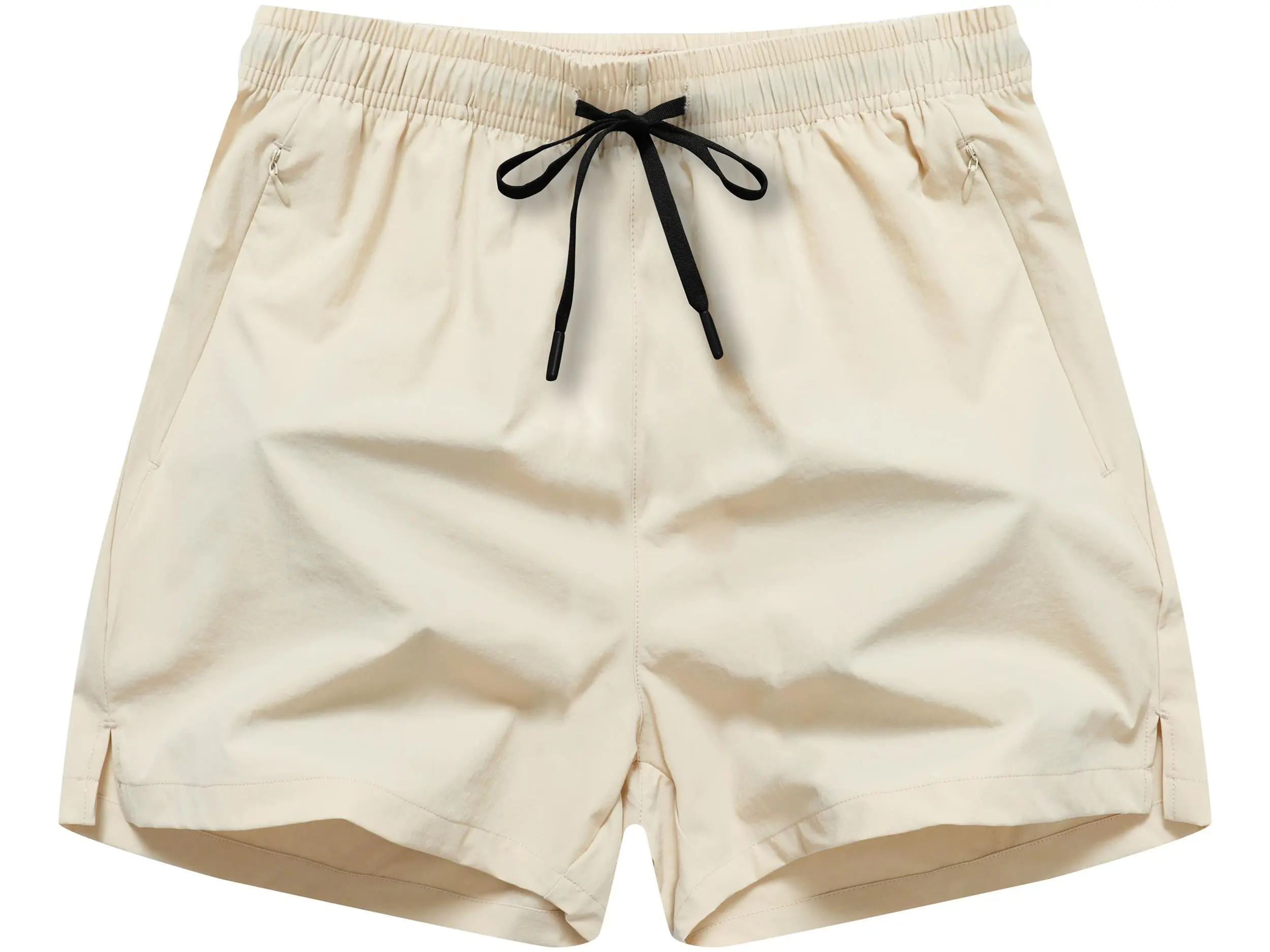 Men's Sporty Split-Hem Shorts - Relaxed On-Trend Fit, Soft Washable Fabric, Elastics Waist, Flexible Knee-Length, Better-Fitting for Errands, Casual Meetups, Washable Men's Shorts, Elastics Men's Shorts