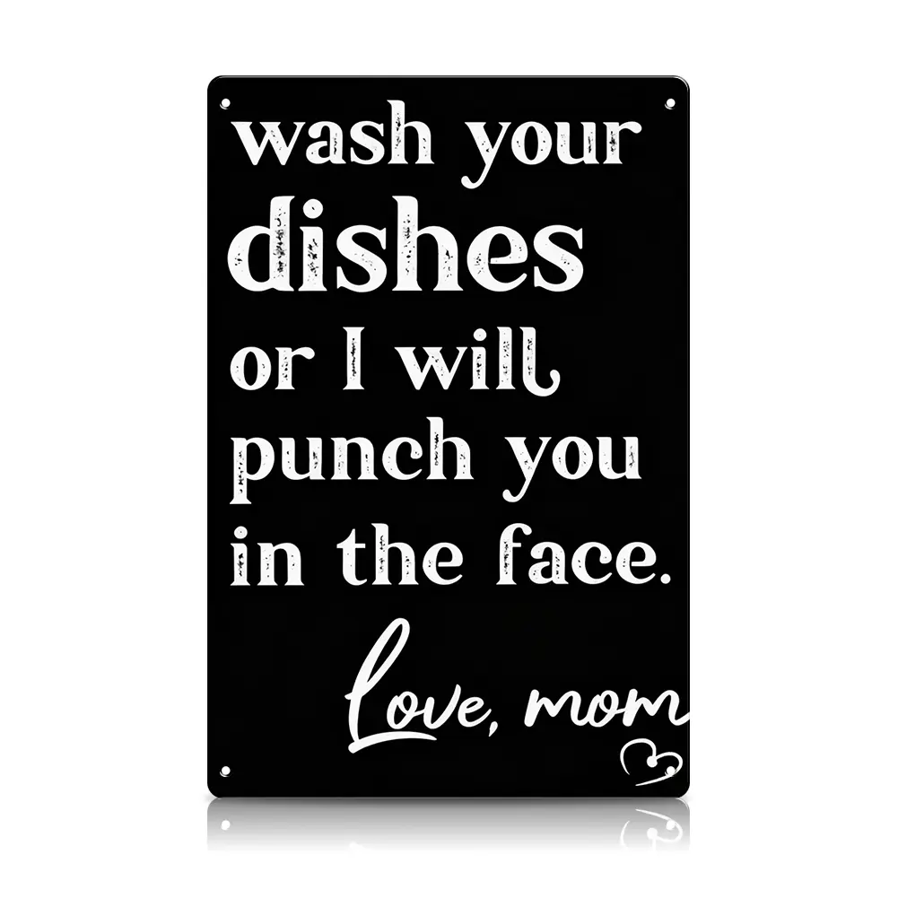 Funny Kitchen Wall Decor Plaque |   Wash Your Dishes Love Mom Metal Sign |   Aluminum Wall Sign 8*12 Inch |   Kitchen Humor Rectangle Door Decor |   Mother’s Day Gift for Mom & MiMi |   summervibes