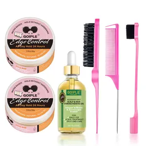 Edge Control Wax Set for Women Non-Greasy Strong Hold Smooth Edges with Haircare Gel and Styling Tools Organic Argan
