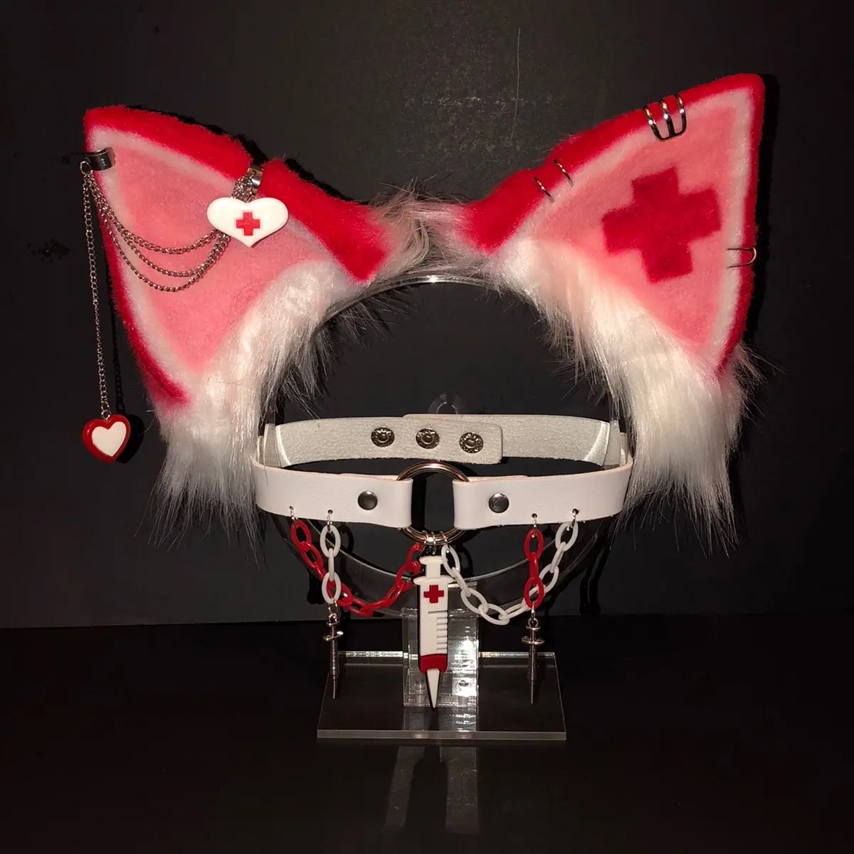Nurse red Cosplay  Ear bell necklace  Halloween Costume