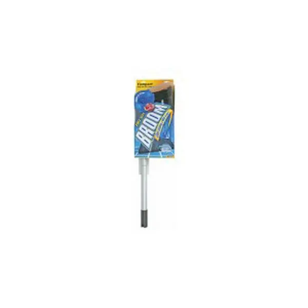CAMCO Patented Telescopic Cleaning Broom and Dustpan Set - Space Saving 24in Compact, 52in Extendable Handle, Adjusts to Different Angles, Dustpan Clips Onto Broom Handle for RV Home Care Supplies