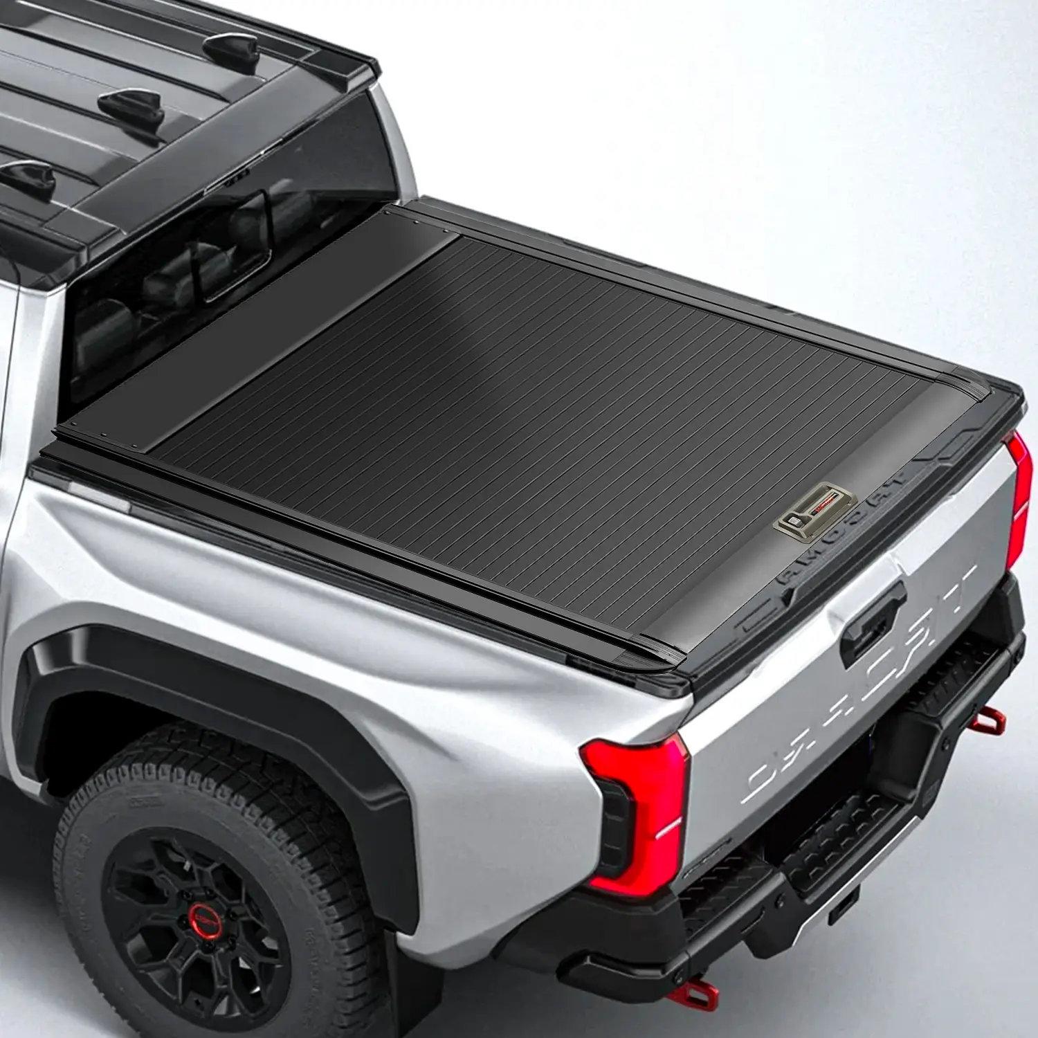 Retractable Tonneau Cover Compatible with Toyota Tacoma (5'/60"), Hard Matte Black Aluminum Truck Bed Cover, Waterproof & Lockable Cargo Protection