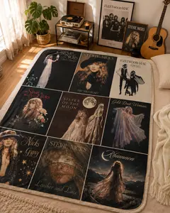 Witchy Boho Music Collage Blanket – Viral Y2K Retro Throw Blanket, Cozy Moon Goddess Aesthetic Blanket for Couch Bed Dorm Room Decor
