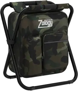 Folding Camping Chair Stool Backpack with Cooler Insulated Picnic Bag, Hiking Camouflage Seat Table Bag Camping Gear, Outdoor Fishing Hunting Gifts for Men