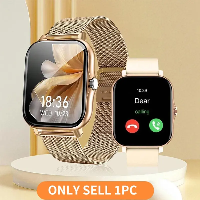 Stylish 1.83-inch Screen Smart Watch with Colorful Straps, Smartwatch for Android, Suitable for Men and Women Bluetooth Wireless Calling & Message Notifications, Music Player, Fitness Tracker Wearable Device Compatible with Android and iOS