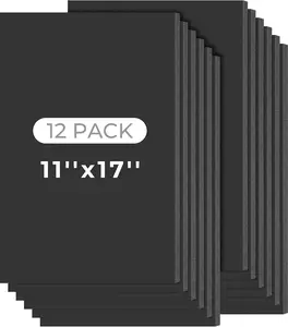 12 Pack 11x17 Black Acid Free Foam Core Board, 1/8 inch Thick