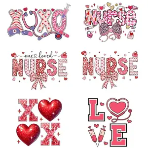 Nurse Themed Heat Transfer Sticker, 6 Counts/set Iron-on Patches for Decoration, DIY Decorative Sticker for Clothes