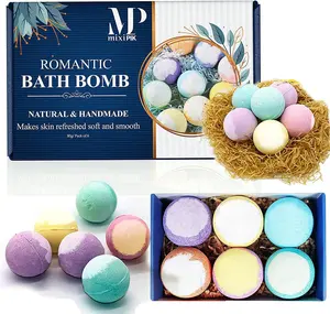 Organic Bath Bombs Set | 80g (3 Oz) Each | Organic Shea Butter & Natural Ingredients Essential Oils with Natural Fragrances | Gift for Your Loved Ones by MixiPIK (Pack of 6)
