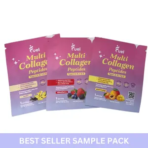 Fuel Multi Collagen Peptides 3 Sample Pack with Hyaluronic Acid Biotin Resveratrol for Glowing Skin Hair Care GMO-Free Digestive Enzymes Vitamin C Green Fitness Supplement - Edible Healthcare Dietary Healthy Natural Nail Colagen Nut Calcium