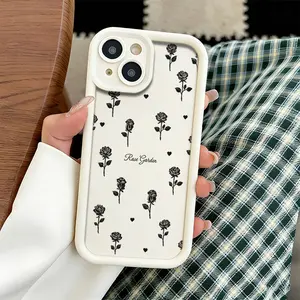 Black Rose Garden Phone Case， Gothic Botanical Style for iPhone 17 16 15 14 13 12 11 Plus Pro Max. A16