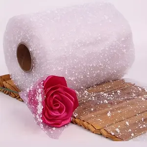 Handmade Silk Ribbon Valentine's Day Rose Wrapping Paper, Flower Packaging, Floral Shop, Bouquet, Scene Decoration, Holiday Decor