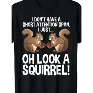 Funny ADHD Squirrel Design for Male Female Squirrel Pet Lovers T-shirt-220G Popular T-shirts