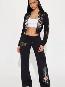Ed Hardy Swallow Bird Sweatpant - Black