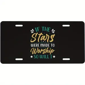 If stars are for worship, then I will do the same. Car Front Fake Plate Decoration False Label 6x 12inch Front and Rear Custom License Plate, Black