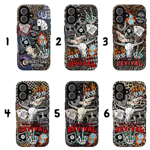 Outlaw Revival – Southern Rock Western Skull Phone Case  Dark Americana Rebel Aesthetic, Lucky 8 & Playing Cards Art  Cover for iPhone 17 16 15 14 13 12 11