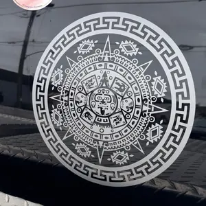 Azteca Decal - Unique Design with Black and White Patterns, Circular Shape, Ideal for Home Decor and Personalization
