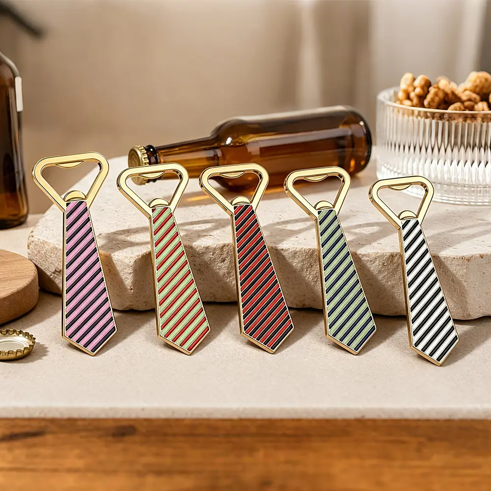 5PCS Tie Bottle Opener Small Gift for Wedding, Festival and Party Supplies Beer Cap Lifter