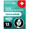 PatchRx Pimple Patches for Nose (12 Pack), Cover Nose Pimples Overnight - Hydrocolloid Acne Patches - Pimple Patch Hydrocolloid Patches & Pimple Stickers, Nose Strip, Zit Patches