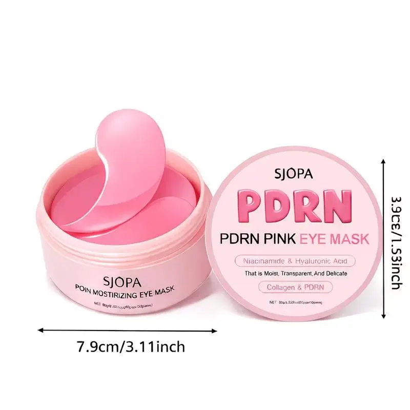 PDRN Pink Under Eye Mask – Hydrating Eye Patches for Puffiness & Tired Eyes, Korean-Inspired Skincare Eye Care Pads for Daily Self-Care Routine