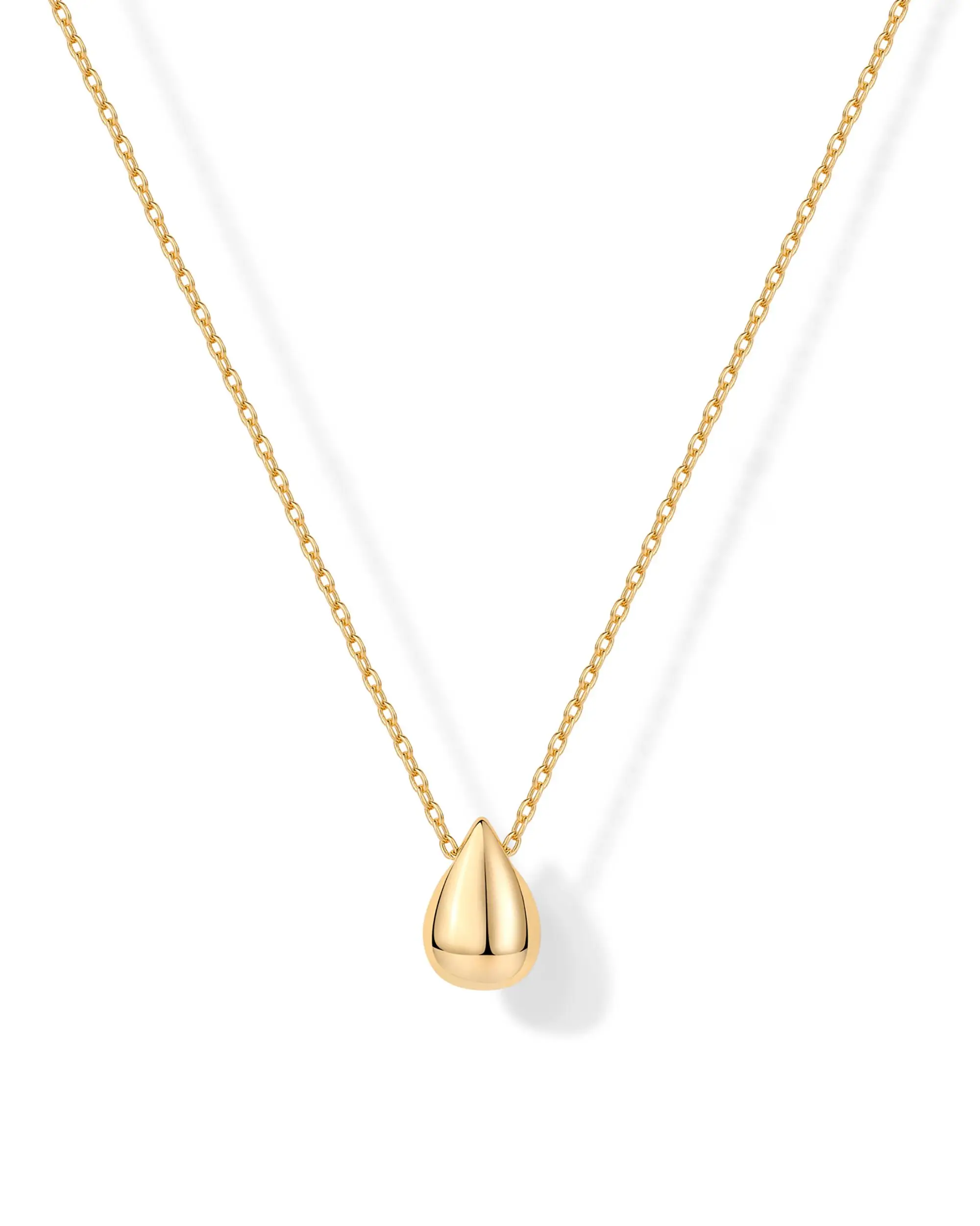 PAVOI 14K Gold Plated Women's Teardrop Pendant Necklace with Adjustable Chain