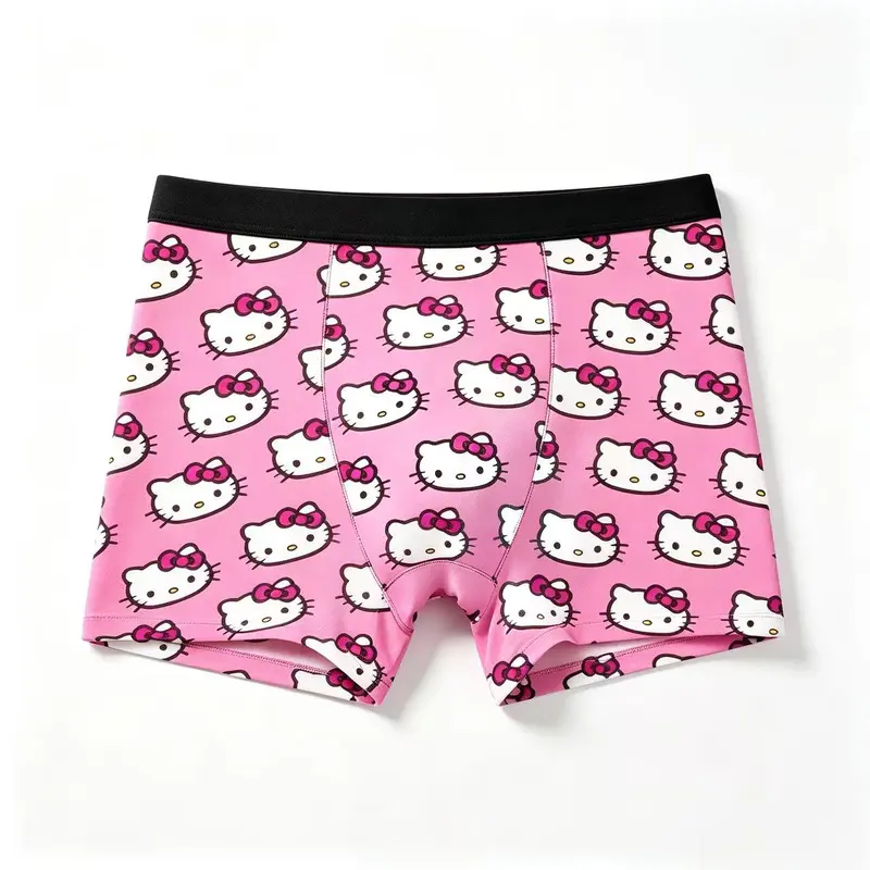 Sanrio Hello Kitty Men's Boxer Shorts - Perfect Gift for Boyfriend, Casual Briefs with Playful Design, Ideal for Special Occasions