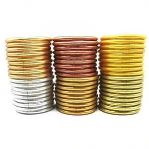 9pcs/Set Jelly Bangle Bracelet Set For Women Multicolor Silicone Charm Waterproof Boho Temple Bangle Jewelry