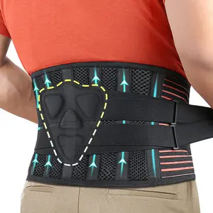 Dual-Fixation Compression Waist Support Belt |   Breathable Mesh Lumbar Support for Weightlifting, Fitness, Strength Training & Workout