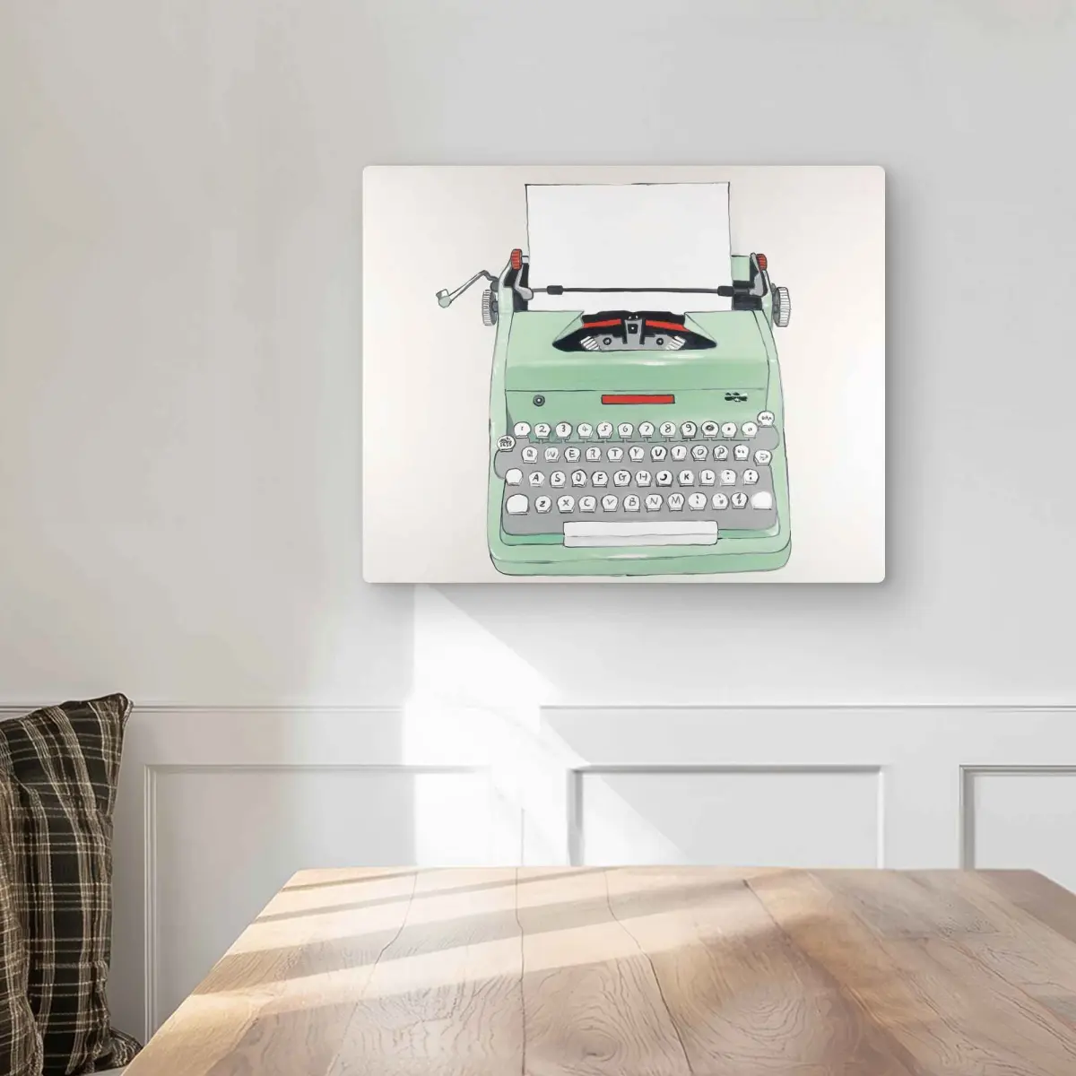 Begin Home Decor C1MP1620ANHXGZ 16 x 20 in. Mint Typewriter - Retro Metal Print Wall Art for Home Decor