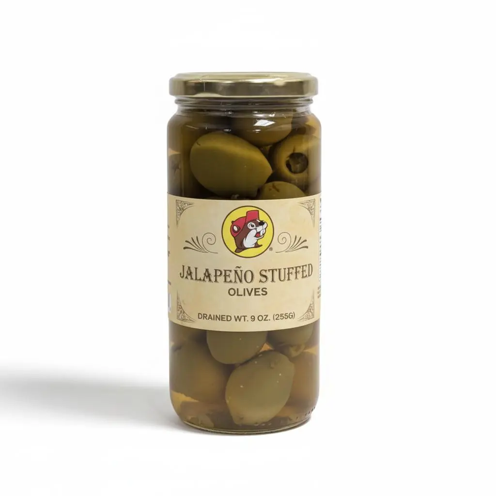 Buc-ee's Jalapeño Stuffed Olives - Bold Savory & Spicy Flavor Hand-Stuffed for Consistent Taste Perfect for Cocktails & Snacking - Foods, Roasted Organic