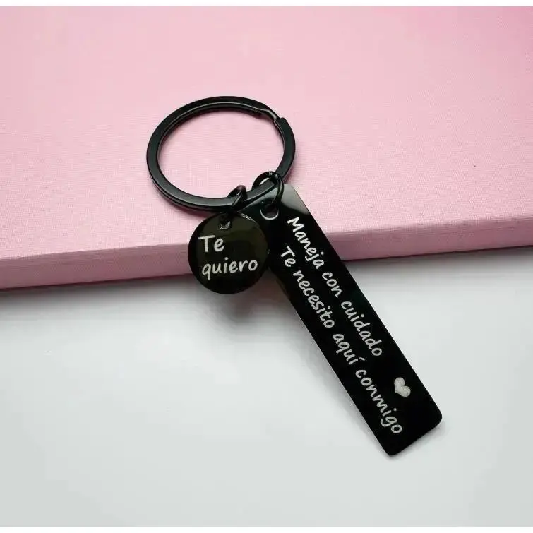 Spanish Style Fabric Keychain - Lightweight, "Drive Safe" Letter Pattern, Stylish Everyday Outdoor Accessory, Birthday Gift for Boyfriend, Lightweight Keychain