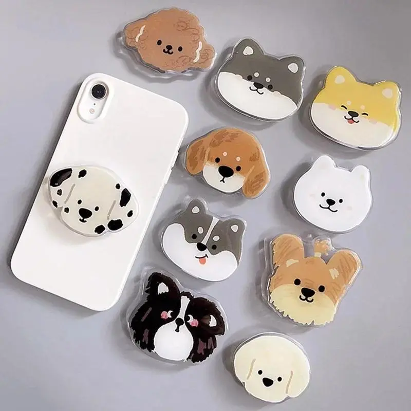 Husky Dog Puppy Fold Thumb Grip Ring Phone Holder Mount, Secure Hold Accessories for iPhone 15-16, Samsung, Xiaomi & Tablets, Phone Holders & Mounts, Secure Hold Phone Holders & Mounts